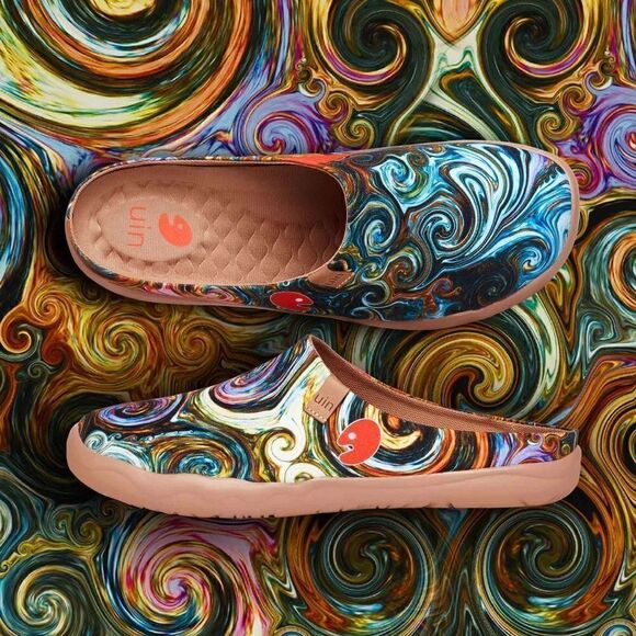 UIN Men's Slipper Comfort Mules Walking Casual Travel Shoes (Starry Night) - Picture 2 of 8